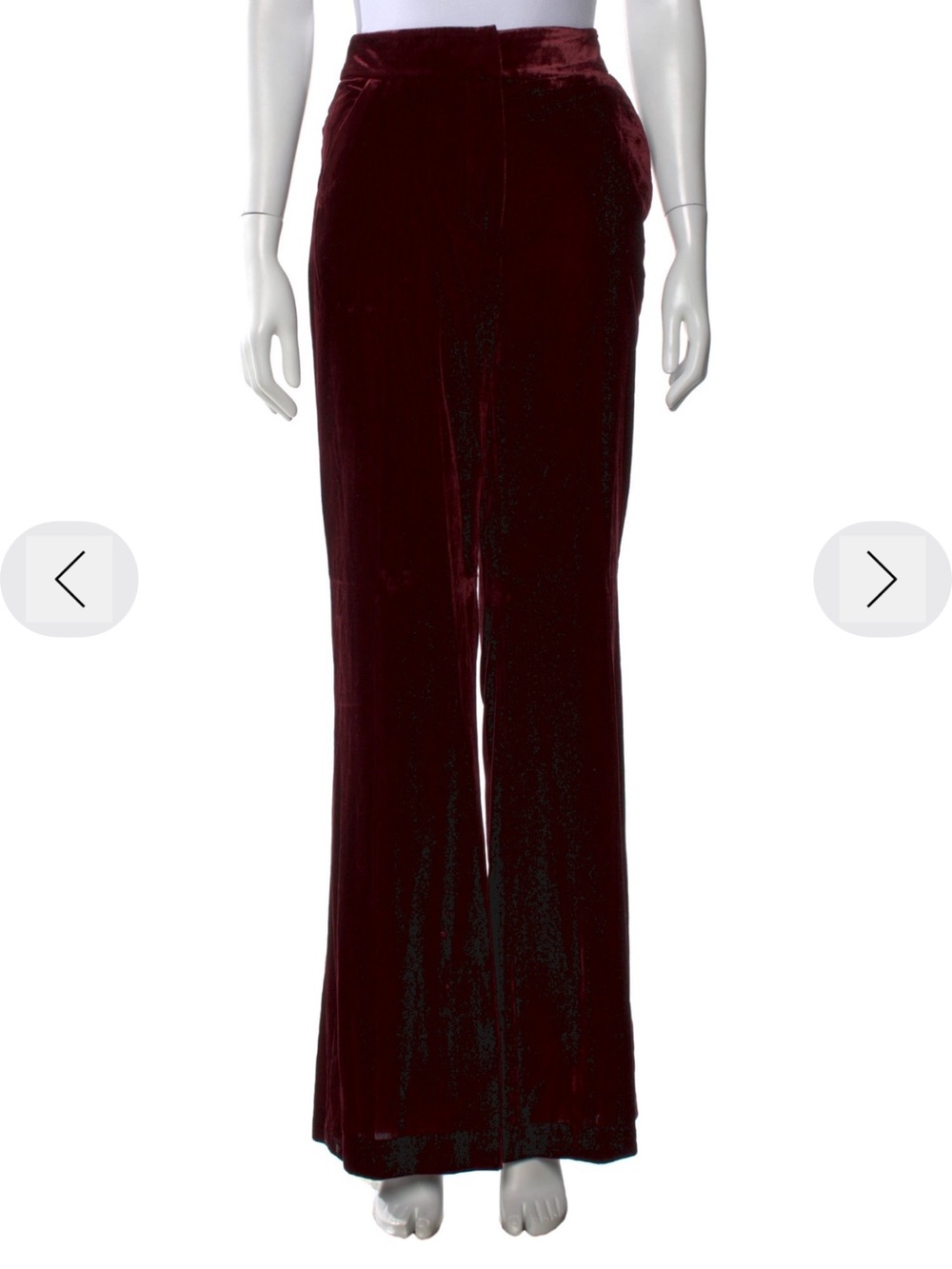 Veronica Beard Burgundy Velvet Wide-Leg Pants